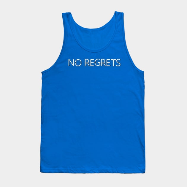 No Regrets - White Neon Tank Top by wholelotofneon